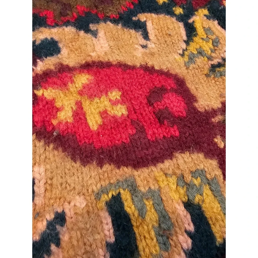 Vintage Nordstrom 100% Merino Wool Hand Knit Floral Turtle Neck Sweater - Picture 6 of 11